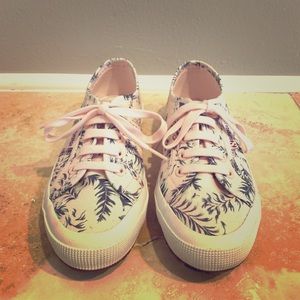 Superga Pink Floral Sneakers